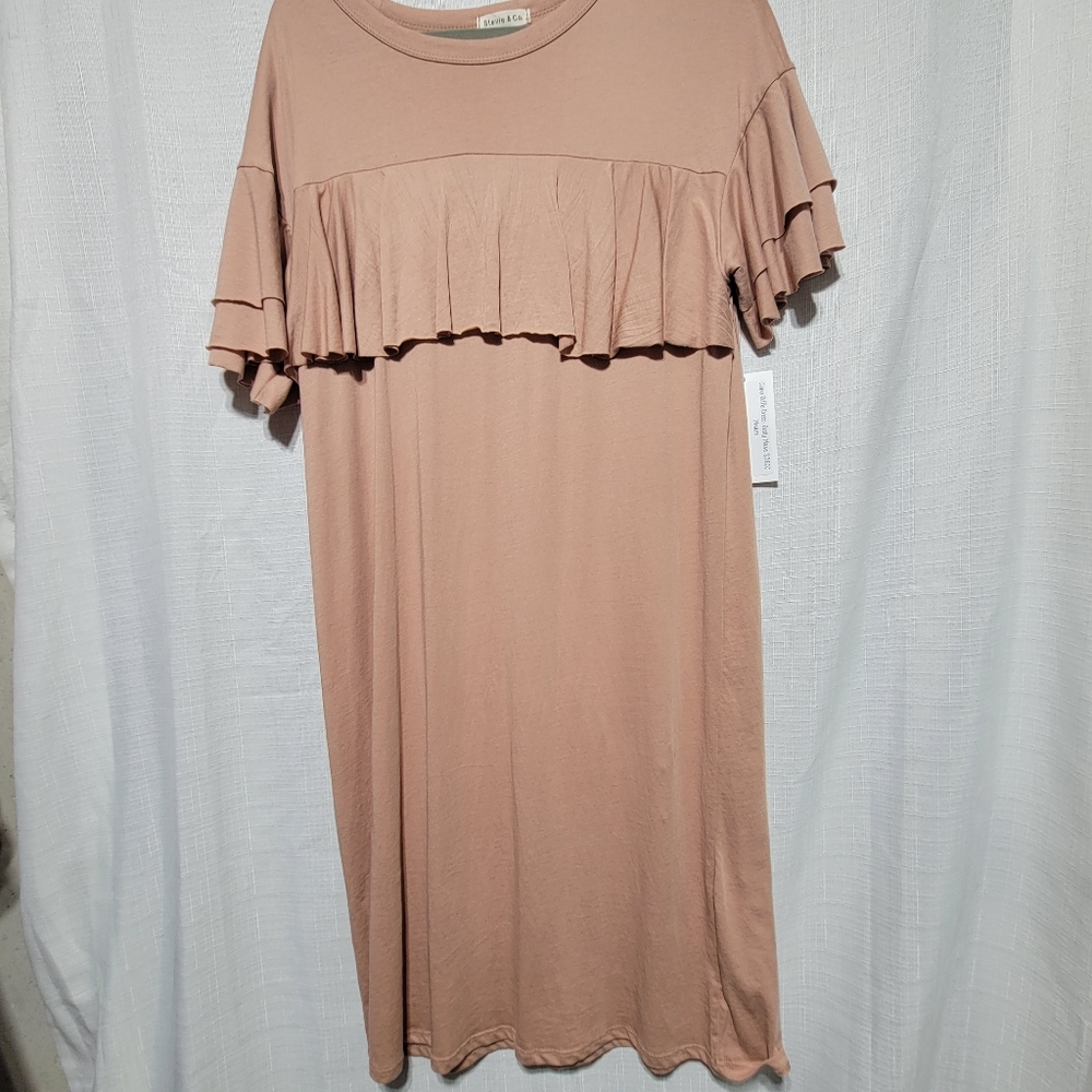 Calina Ruffle Dress in Dusty Mauve